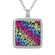 Impresión de neón del modelo del leopardo del arco collares personalizados