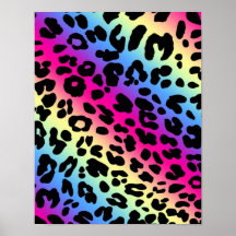 Impresión de neón del modelo del leopardo del arco posters
