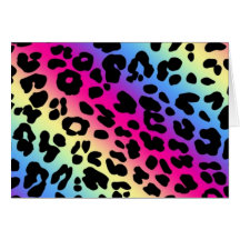Impresión de neón del modelo del leopardo del arco tarjetón