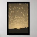 Impresión de oro del poster del sol poniente