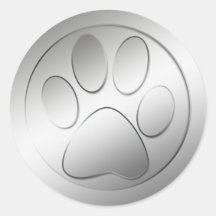IMPRESIÓN DE PLATA DE LA PATA PEGATINAS  