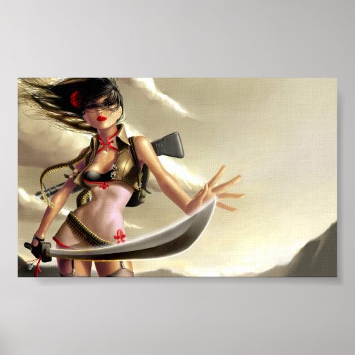 IMPRESIÓN DE POSTER/CANVAS · Sookie y su katana