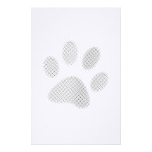 Impresión de semitono blanca/gris clara de la pata papelería de diseño