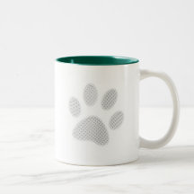 Impresión de semitono blanca/gris clara de la pata taza