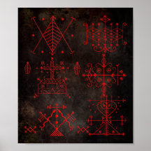 Impresión de Veves del vudú Poster