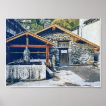 Impresión del agua de la montaña poster