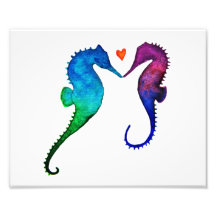 Impresión del amor del Seahorse Cojinete
