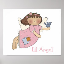 Impresión del ángel del chica lindo posters