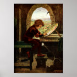 Impresión del arte de la pintura del chica del pue poster