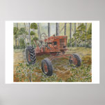 impresión del arte de la pintura del tractor de gr poster