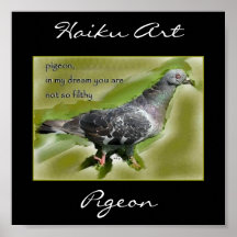 Impresión del arte del Haiku de la paloma Posters