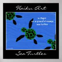 Impresión del arte del Haiku de las tortugas de ma Posters