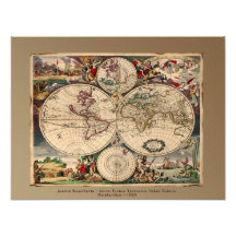 Impresión del arte del mapa de Viejo Mundo Impresiones Fotograficas