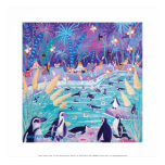 Impresión del arte: Partido púrpura del pingüino posters
