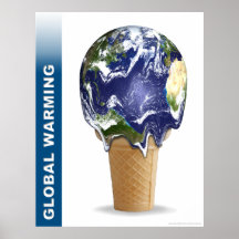 Impresión del calentamiento del planeta poster