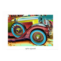 impresión del coche del vintage posters