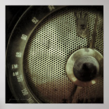Impresión del cuadrado de Radio 2 del vintage Poster