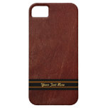 Impresión del cuero de Brown - personalice iPhone 5 Case-Mate Cárcasa