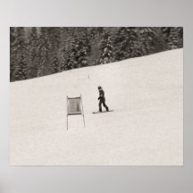 Impresión del esquí del tono de la sepia, esquiado posters