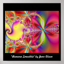 Impresión del fractal del Smoothie del plátano Poster