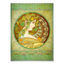 Impresión del laurel de Alfonso Mucha Foto