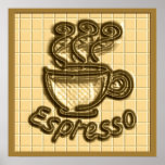 Impresión del poster de la teja del café express