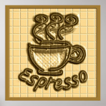 Impresión del poster de la teja del café express