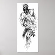 Impresión del poster del bosquejo del zombi