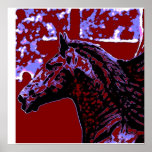 Impresión del poster del caballo del arte pop