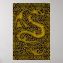 IMPRESIÓN DEL POSTER DEL DRAGÓN DEL ORO