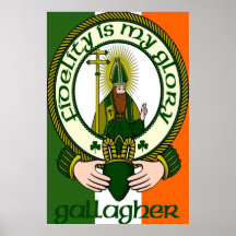 Impresión del poster del lema del clan de Gallaghe