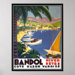 Impresión del poster del viaje de Bandol Cote d'Az