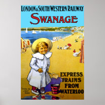 Impresión del poster del viaje del vintage de Swan