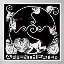 Impresión del poster: Jugendstil Plakat Affentheat