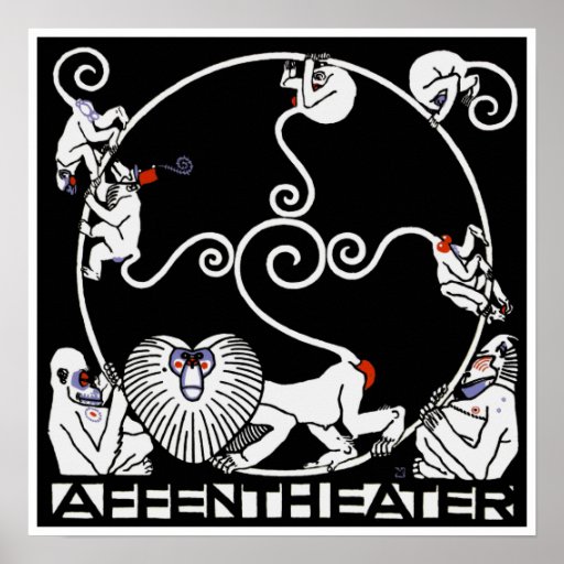 Impresión del poster: Jugendstil Plakat Affentheat