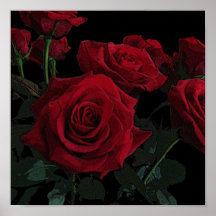 Impresión del rosa rojo posters