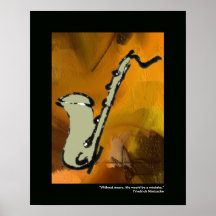 impresión del saxofón para las paredes posters