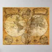 Impresión del siglo XVII del poster del mapa de Vi