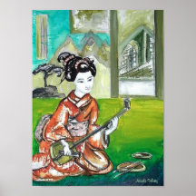 Impresión del té verde posters