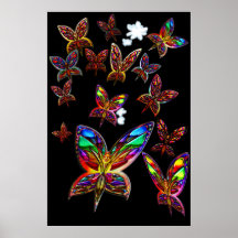Impresión del vuelo de la mujer de la mariposa impresiones