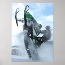 Impresión del Wheelie de la nieve Poster