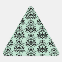 Impresión elegante de la menta y del damasco del n pegatinas triangulo personalizadas