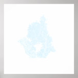 Impresión enmarcada coral azul sutil del océano posters