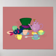 Impresión enojada de la fiesta del té poster