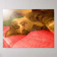 Impresión escasa de la pintura del gato posters