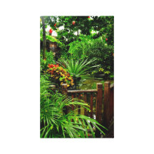 Impresión estirada jardín tropical de la lona impresiones en lienzo estiradas