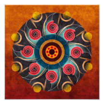 Impresión floral de la foto del arte del vector de