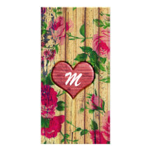 Impresión floral femenina del monograma en la made tarjetas personales con fotos