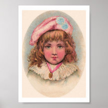 Impresión francesa del arte del retrato del niño d poster
