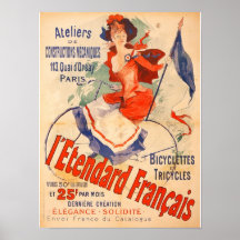 Impresión francesa del arte del vintage de la muje poster